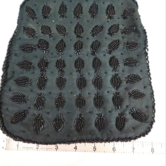 Vintage Rare Black Beaded Evening Bag Made in Hong Kong - Picture 6 of 9